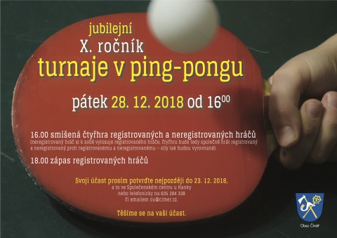 jubilejní X. ročník - pingpongový turnaj