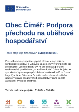 Obec Číměř: Podpora přechodu na oběhové hospodářství