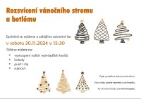 Rozsícení vánočního stromu a betlému
